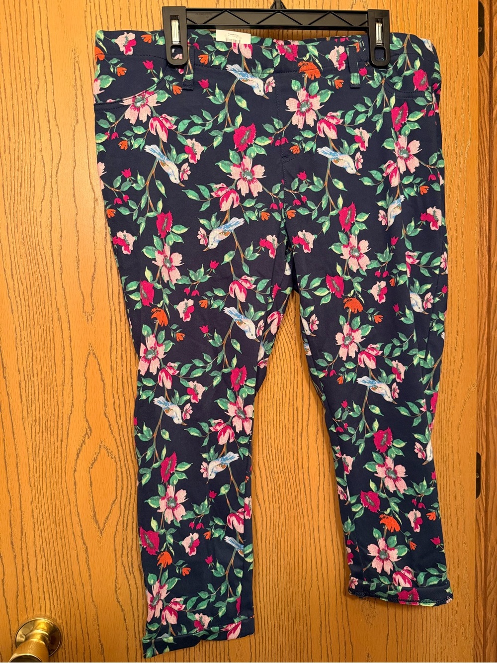 NWT Size 2XXL (20) Time And Tru Navy blue flowered print mid rise Jeggings